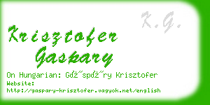 krisztofer gaspary business card